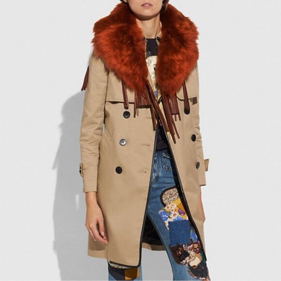 $895 COACH Runway Dream Catcher Collar in Rust (Detachable) - Picture 3 of 7